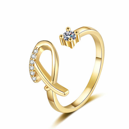 ⏳Limited-time 47% off⏰Adjustable Sparkle Initial Ring for Women💍