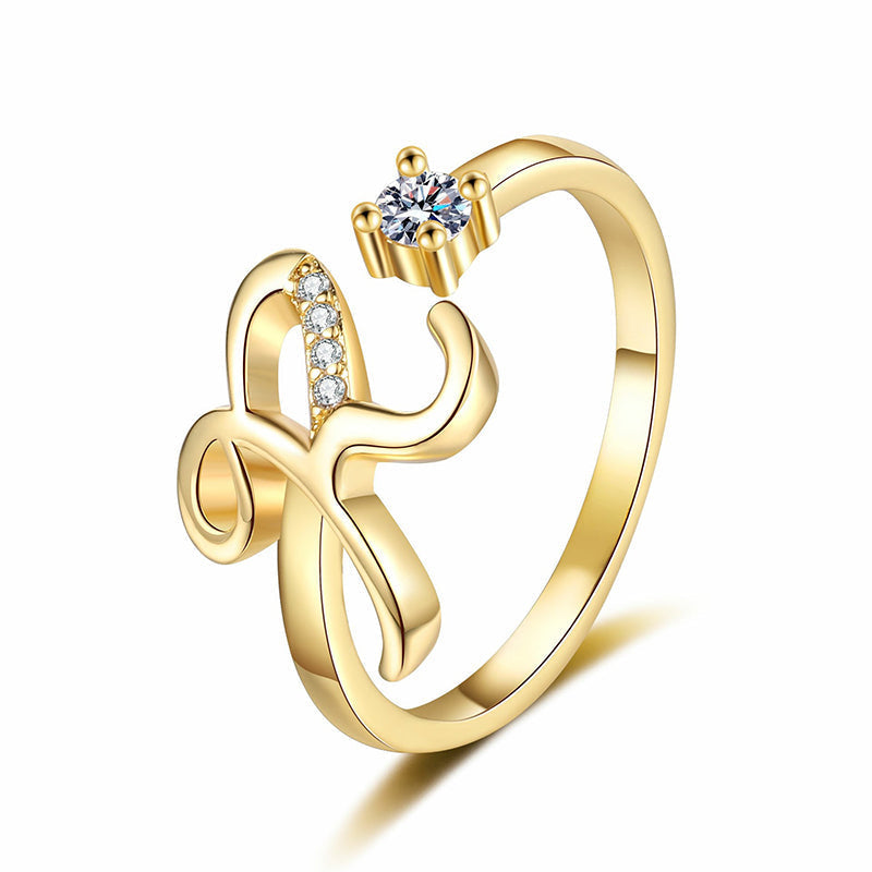 ⏳Limited-time 47% off⏰Adjustable Sparkle Initial Ring for Women💍