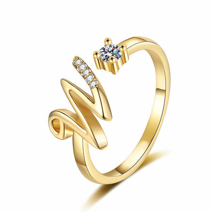 ⏳Limited-time 47% off⏰Adjustable Sparkle Initial Ring for Women💍