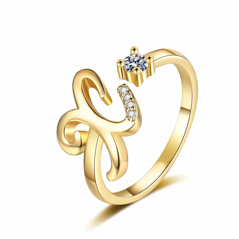 ⏳Limited-time 47% off⏰Adjustable Sparkle Initial Ring for Women💍