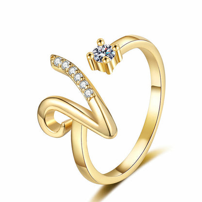 ⏳Limited-time 47% off⏰Adjustable Sparkle Initial Ring for Women💍