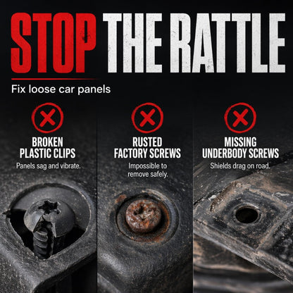🔩🚗 Universal Car Metal U-Type Clips & Screws Set – Heavy-duty, rust-resistant & versatile sizes – Perfect for auto trim, panels & interior repairs 🔧