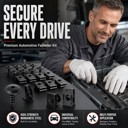 🔩🚗 Universal Car Metal U-Type Clips & Screws Set – Heavy-duty, rust-resistant & versatile sizes – Perfect for auto trim, panels & interior repairs 🔧