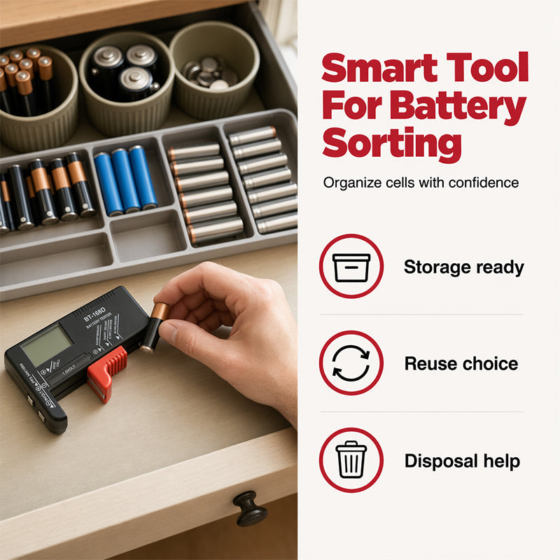 🛒 50% RABATT NU! 🔋 Universell digital batteritestare – Lättavläst display, Kompakt & Enkel hantering – Perfekt för Bilbatterier, Lilla batterier, Verktyg & Hushållsbruk 🌿